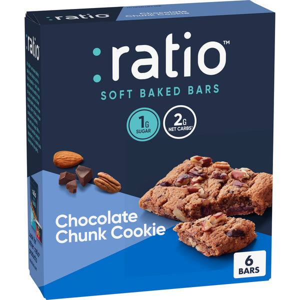 Cookies & Cakes Ratio Soft Baked Chocolate Chunk Cookie Keto Friendly Bars hero