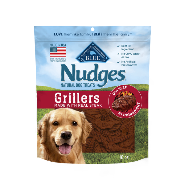 Blue Buffalo Nudges Grillers Natural Dog Treats, Made in the USA with Real Steak hero