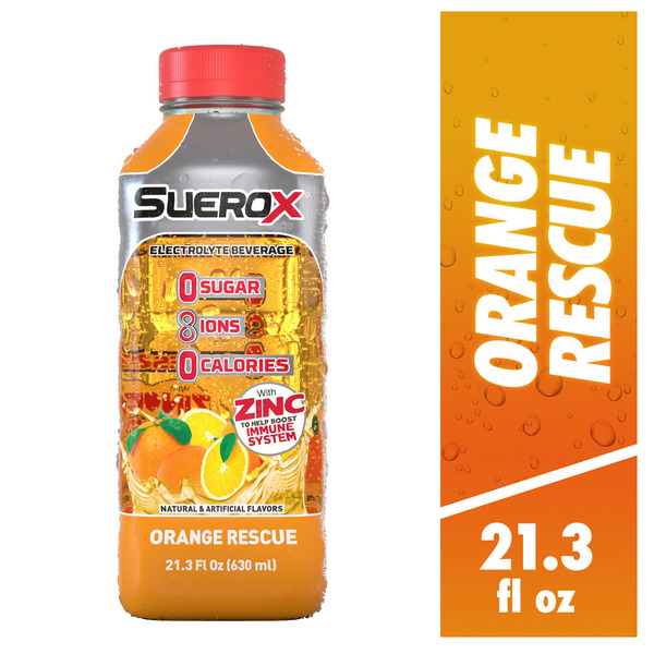 Energy & Sports Drinks SueroX Orange Rescue Electrolyte Drink: Zero Sugar, Maximum Hydration hero