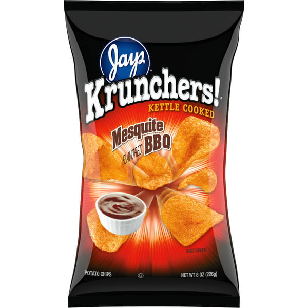 Chips & Pretzels Krunchers! Kettle Cooked Potato Chips Mesquite BBQ hero