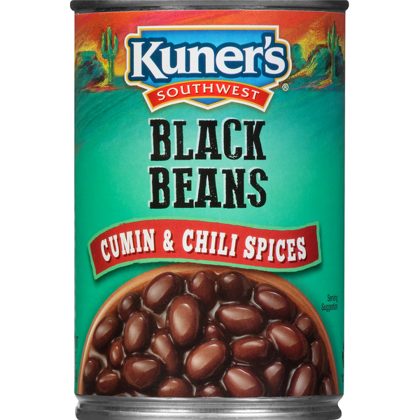 Canned Meals & Beans Kuner's Black Beans, Cumin & Chili Spices hero