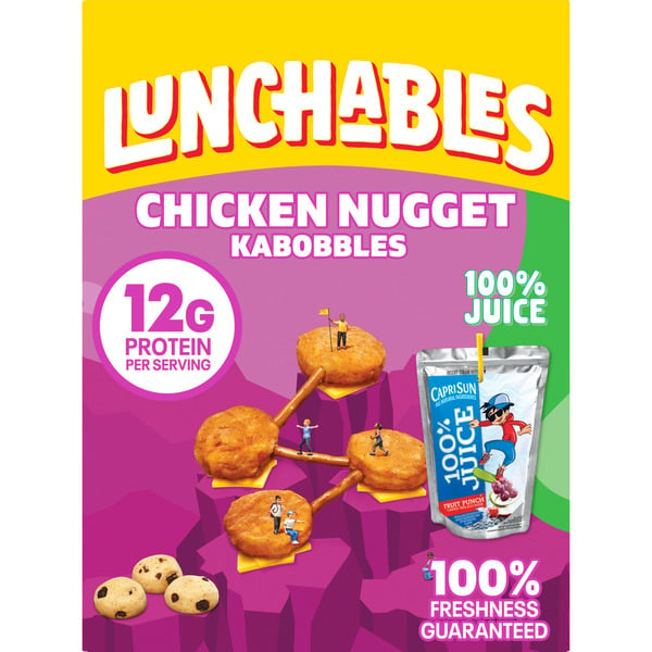 Prepared Meals Lunchables Chicken Popper Kabbobles Kids Lunch Snack Meal Kit with Pretzels & Capri Sun hero