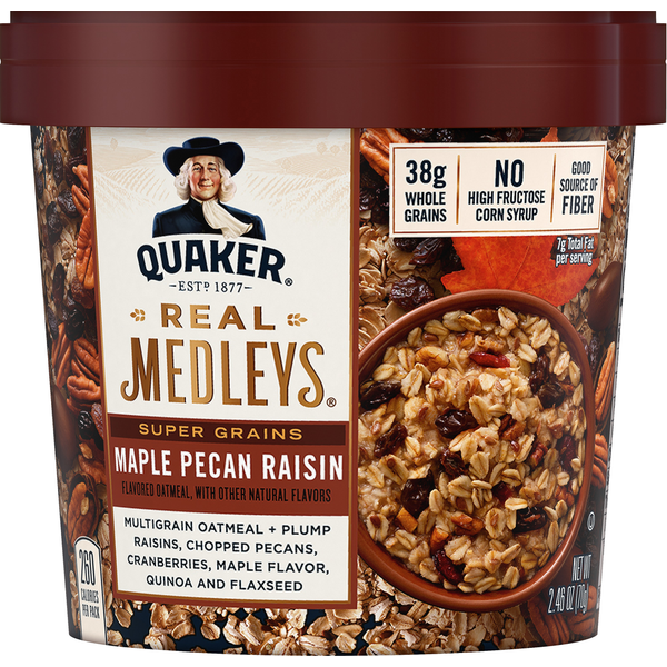 Hot Cereal & Pancake Mixes Quaker Super Grains, Maple Pecan Raisin hero