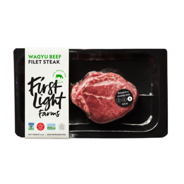 Packaged Meat First Light Farms 100% Grass-Fed Wagyu Beef Filet Mignon hero