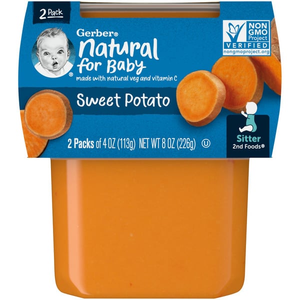 Baby Food & Formula Gerber Baby Food Sweet Potato Puree Clean Label Project Tubs hero