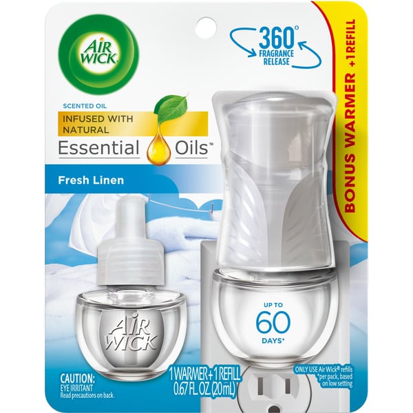 Air Fresheners & Candles Air Wick® Plug in Scented Oil Starter Kit (Warmer + 1 Refill), Fresh Linen hero