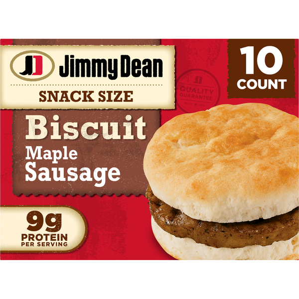 Frozen Breakfast Jimmy Dean Snack Size Maple Sausage Biscuit Sandwiches, Frozen hero