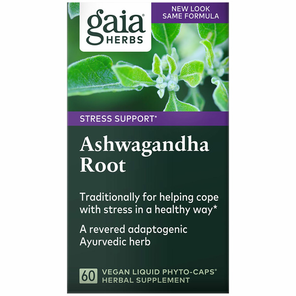 Herbs A-E Gaia Herbs Ashwagandha Root, Vegan Liquid Phyto-Caps hero