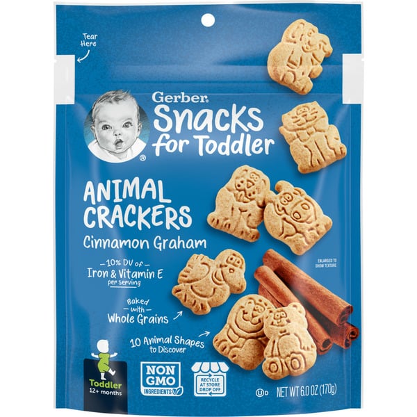 Baby Food & Formula Gerber Animal Crackers Cinnamon Graham Crackers Bag hero