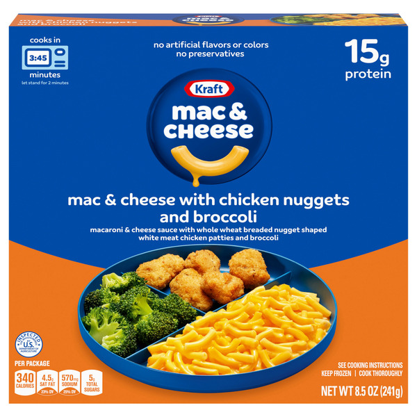 Frozen Meals Kraft Macaroni & Cheese Frozen Meal with Breaded Chicken Nuggets & Broccoli hero