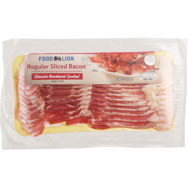 Bacon & Breakfast Meat Food Lion Bacon, Regular, Genuine Hardwood Smoke, Sliced hero