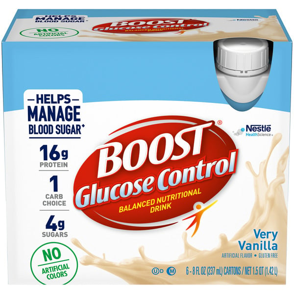 Protein & Meal Replacements BOOST Balanced Nutritional Drink, Glucose Control, Very Vanilla hero