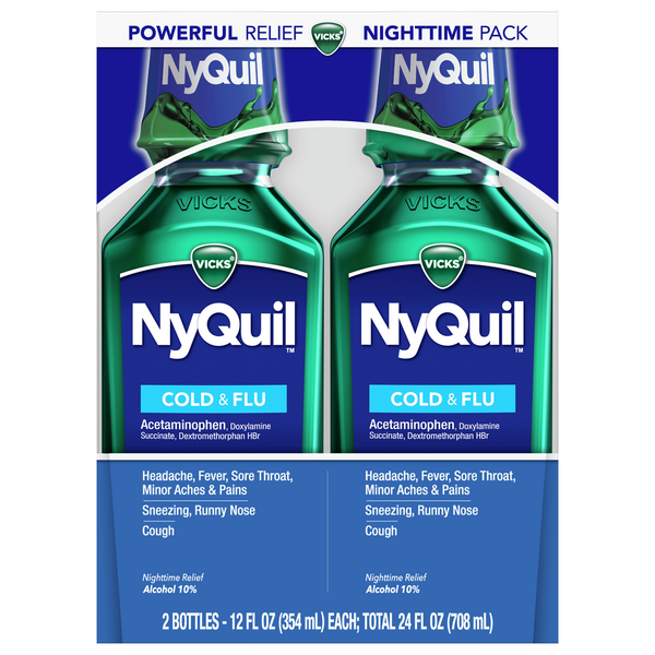 Cold, Flu & Allergy Vicks NyQuil Cold & Flu Nighttime Relief Original Flavor Liquid hero