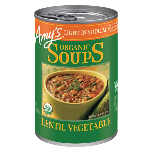 Soup, Broth & Bouillon Amy's Kitchen Light in Sodium Lentil Vegetable Soup hero