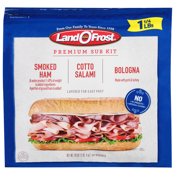 Lunch Meat Land O’Frost Sub Sandwich Kit Classic Italian Style, Vacuum Packed hero