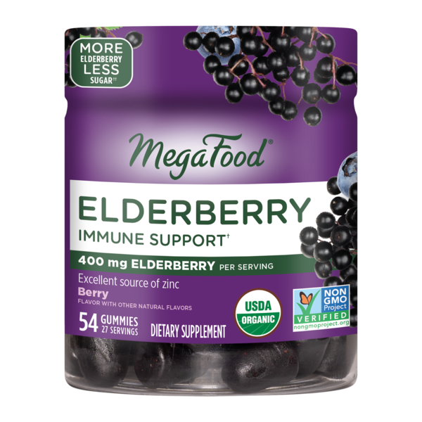 Vitamins & Minerals MegaFood Elderberry Immune Support* Berry Gummies hero