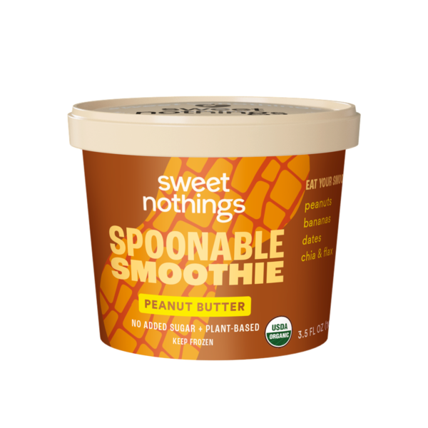 Ice Cream & Ice Sweet Nothings Peanut Butter, Organic Plant-Based Spoonable Fruit Smoothie Snack hero