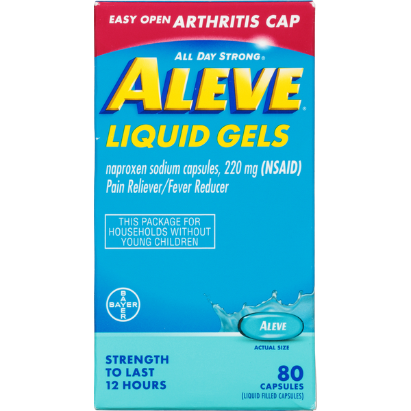 Aleve Naproxen Sodium, 220 mg, Liquid Gels, Capsules hero