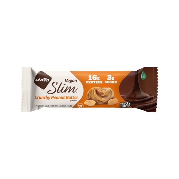 Protein & Meal Replacements NuGo Slim Peanut Butter, Gluten Free, Low Sugar, Vegan Protein Bar hero