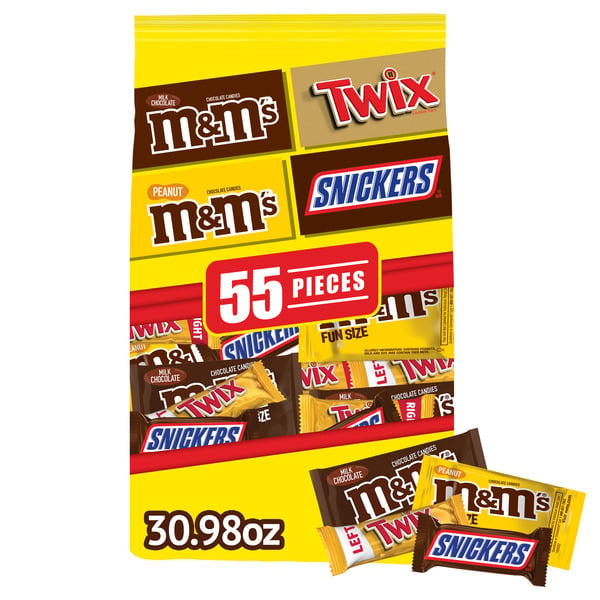 Candy & Chocolate M&m's, Twix & Snickers Fun Size Milk Chocolate Halloween Candy Variety Bulk Candy hero