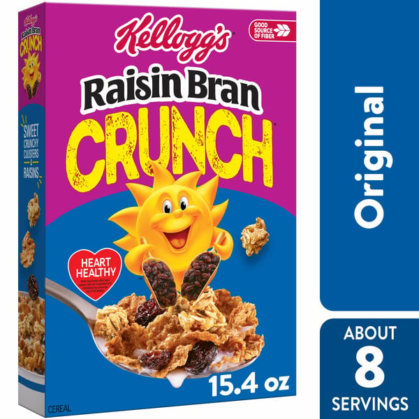 Cereal Raisin Bran Breakfast Cereal, Fiber Cereal, Family Breakfast, Original hero