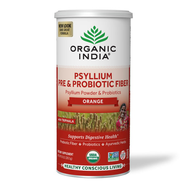 Vitamins & Supplements ORGANIC INDIA Psyllium Pre & Probiotic Fiber Orange hero