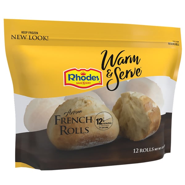 Frozen Breads & Doughs Rhodes Bake-N-Serv Artisan French Rolls hero