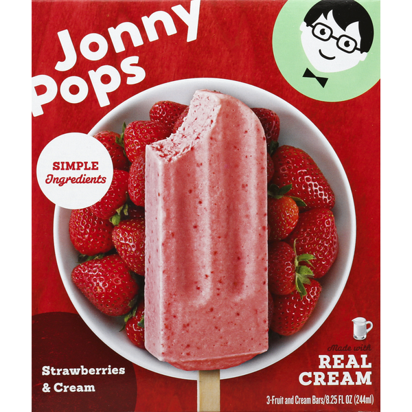 Ice Cream & Ice JonnyPops Fruit and Cream Bars, Strawberries & Cream hero