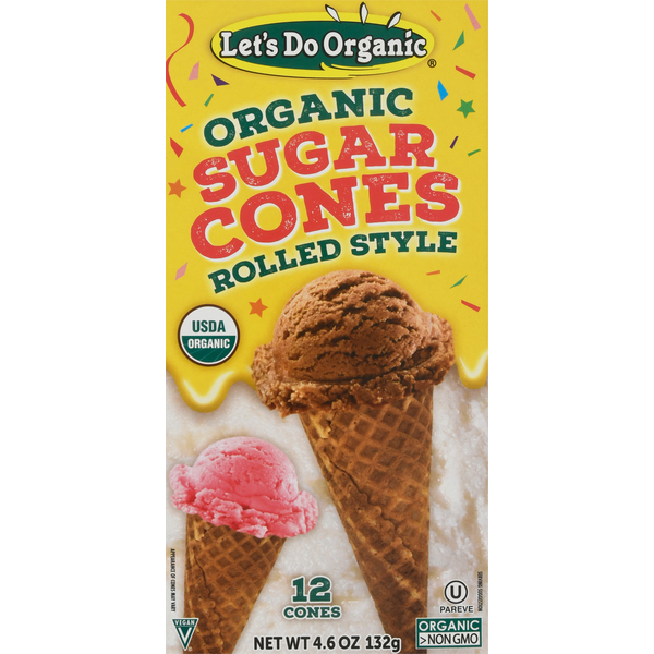 Ice Cream Toppings Let's Do Organic Sugar Cones, Rolled Style hero