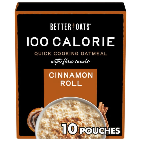 Hot Cereal & Pancake Mixes Better Oats Cinnamon Roll Instant Oatmeal with Flax Seeds hero