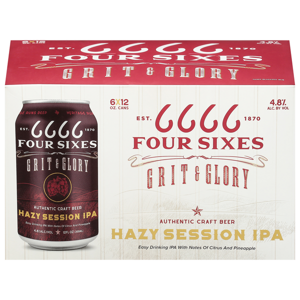 Refrigerated Grit & Glory Beer, Hazy Session IPA, Four Sixes hero