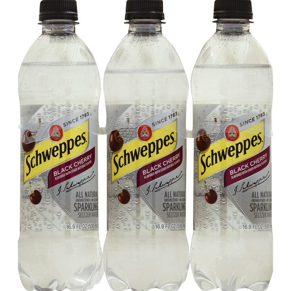 Water, Seltzer & Sparkling Water Schweppes Sparkling Seltzer Water Black Cherry hero