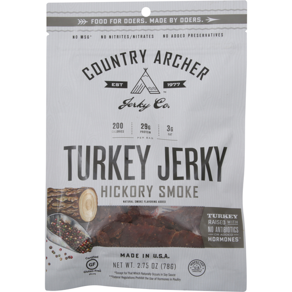 Popcorn & Jerky Country Archer Turkey Jerky, Hickory Smoke hero