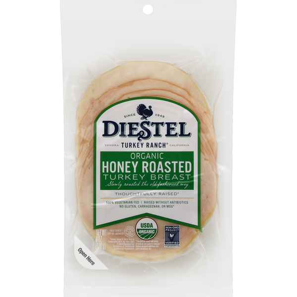 Lunch Meat Diestel Family Ranch Organic Packaged Honey Roasted Turkey Breast hero