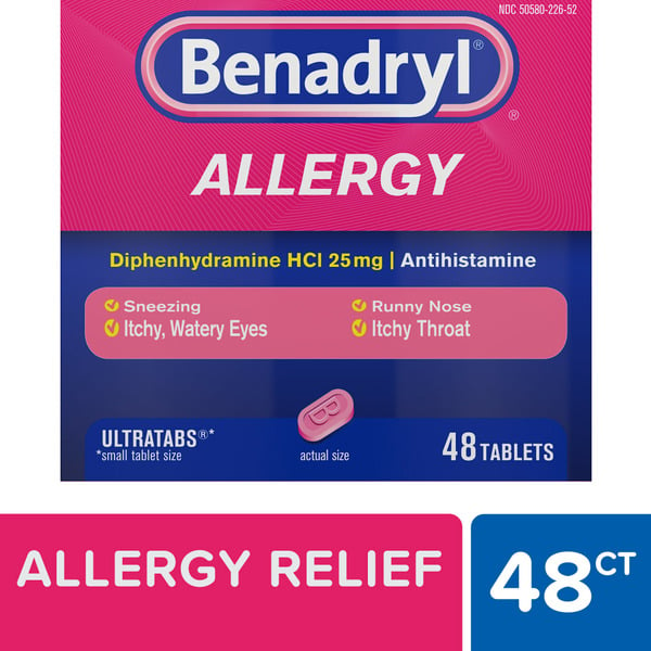 Allergy & Sinus Benadryl Ultratabs Antihistamine Cold & Allergy Relief Tablets hero