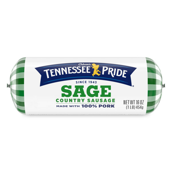 Hot Dogs, Bacon & Sausage Odom's Tennessee Pride Sage Sausage, Frozen Breakfast Sausage Roll hero