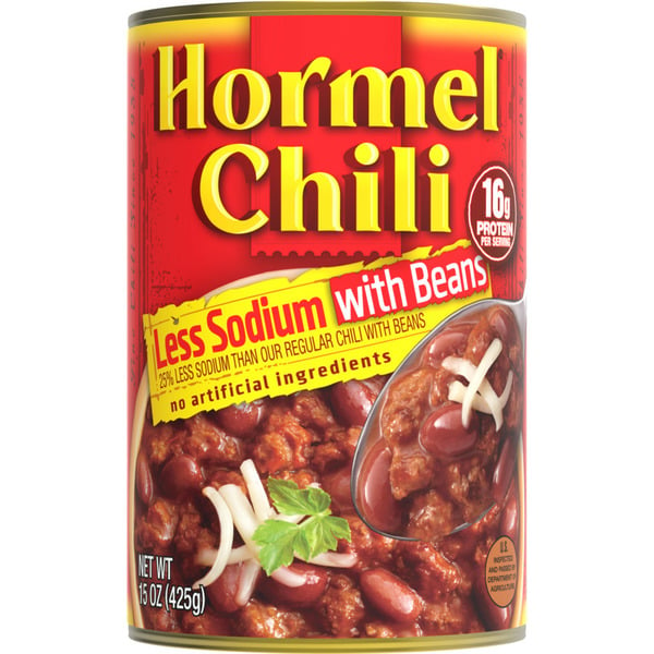 Canned Meals & Beans Hormel Less Sodium Chili with Beans hero