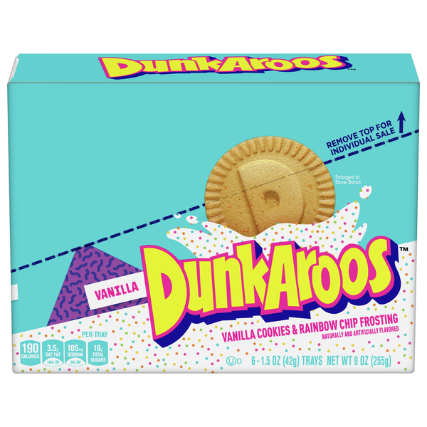 Cookies & Cakes DunkAroos Vanilla Cookies & Rainbow Chip Frosting, Vanilla hero