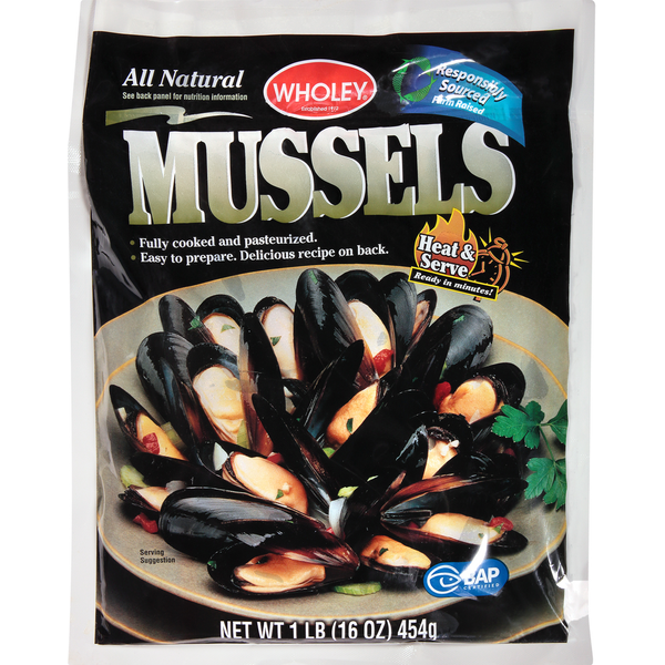 Frozen Meat & Seafood Wholey Mussels hero