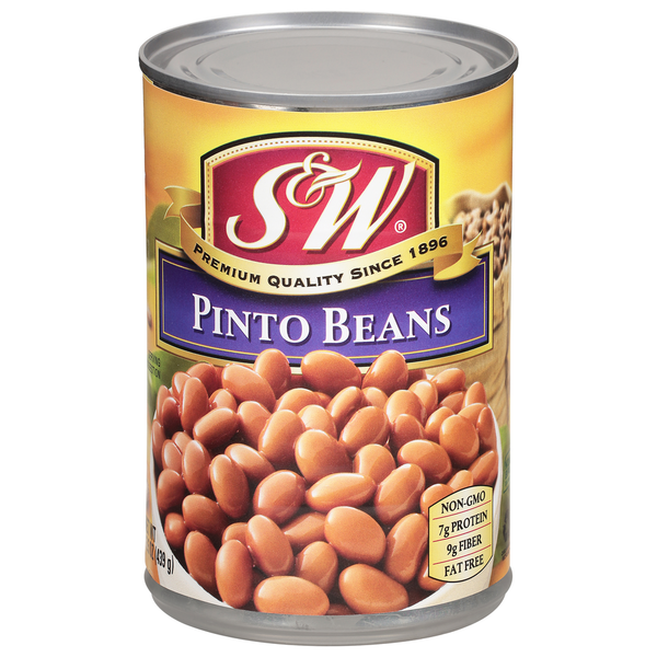 Canned Meals & Beans S&W Pinto Beans -15.5 Oz. Can hero