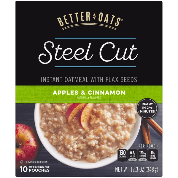 Hot Cereal & Pancake Mixes Better Oats Steel Cut Apples & Cinnamon hero