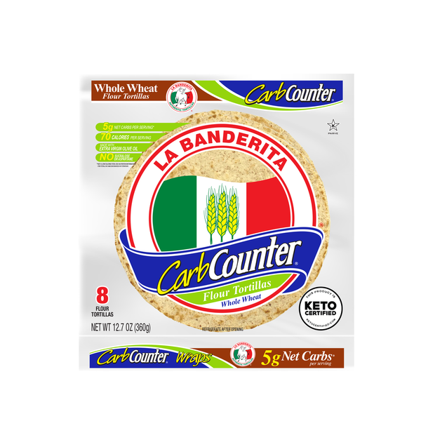 Tortillas & Flat Bread La Banderita Carb Counter Whole Wheat, 8" Tortillas, Keto Certified hero