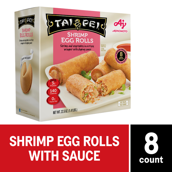 Frozen Appetizers & Sides Ajinomoto Tai Pei Shrimp Egg Rolls w/Sauce Frozen Asian Appetizers hero