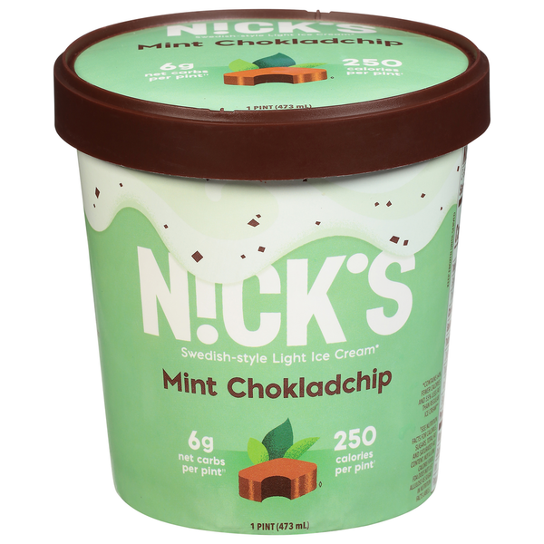 Ice Cream & Ice N!ck's Mint Chocolate Chip Swedish Style Light Ice Cream hero