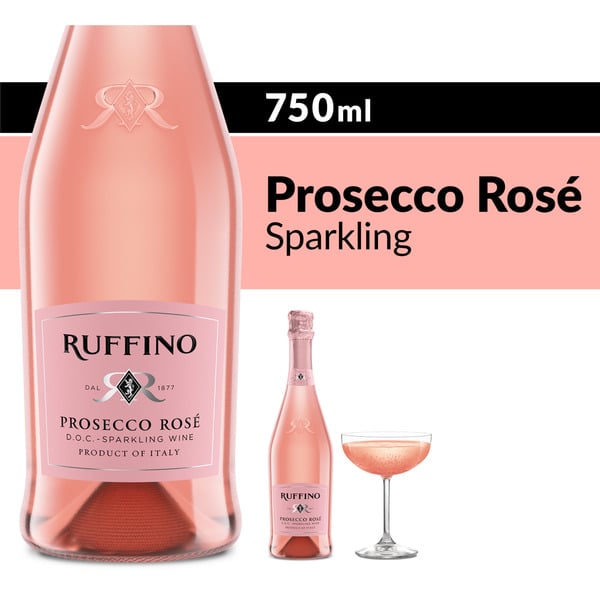 Sparkling Ruffino Prosecco Rosé Italian Sparkling Wine hero