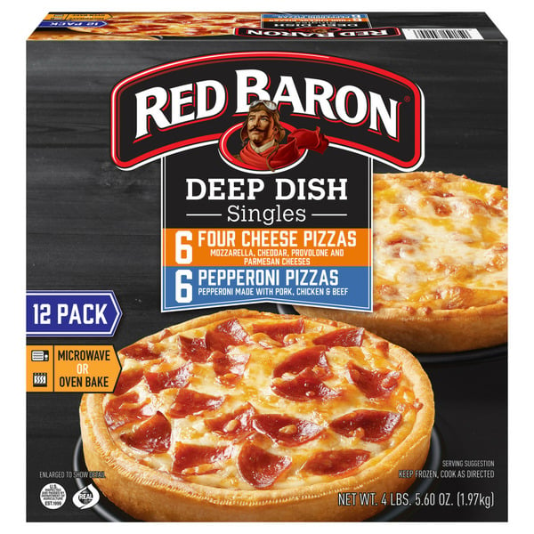 Frozen Pizza Red Baron Frozen Pizza Deep Dish Singles hero