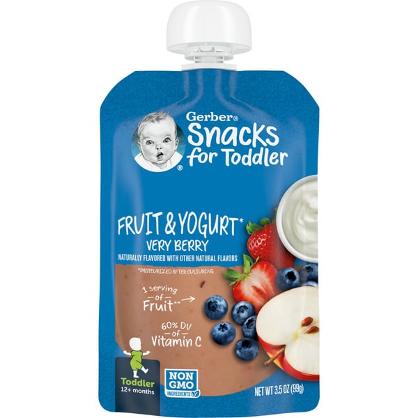 Baby Food & Formula Gerber Fruit & Yogurt Very Berry Pouch hero