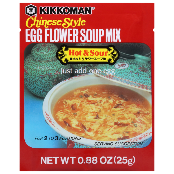 Asian Foods Kikkoman Soup Mix, Egg Flower, Chinese Style, Hot & Sour hero