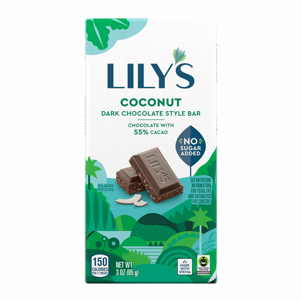 Candy & Chocolate Lily's Coconut Dark Chocolate Style No Sugar Added Sweets hero