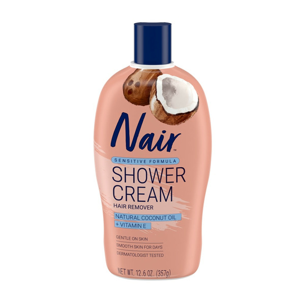 Hair Care Nair Sensitive Formula Shower Cream Hair Remover With Coconut Oil And Vitamin E hero